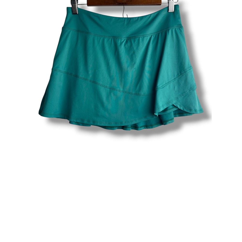 Lija Skort Women Medium Teal Green Ruffle Tiered Athletic Tennis Golf Skirt